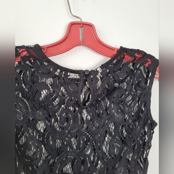 Studio Y Sheer Black Lace Peplum Blouse Top Small Whimsygoth Victorian Coquette - Picture 14 of 14